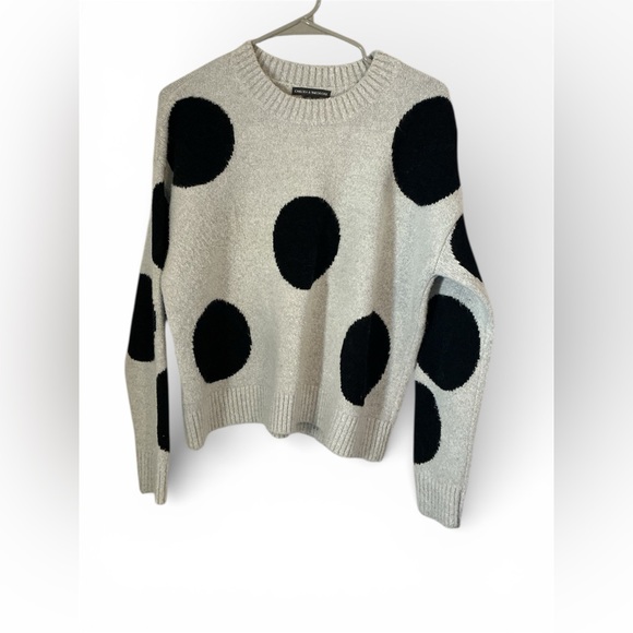 Chelsea & Theodore Abstract Circle Knit Sweater Black White Size Small - Picture 3 of 9